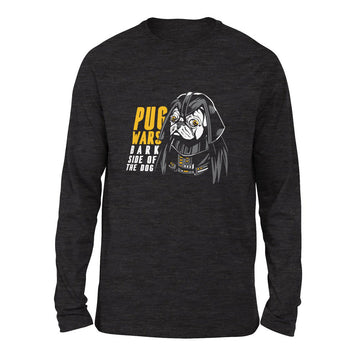 Darth Pug Men/Unisex Drop Shoulder Sweatshirt in Dark Grey Heather color